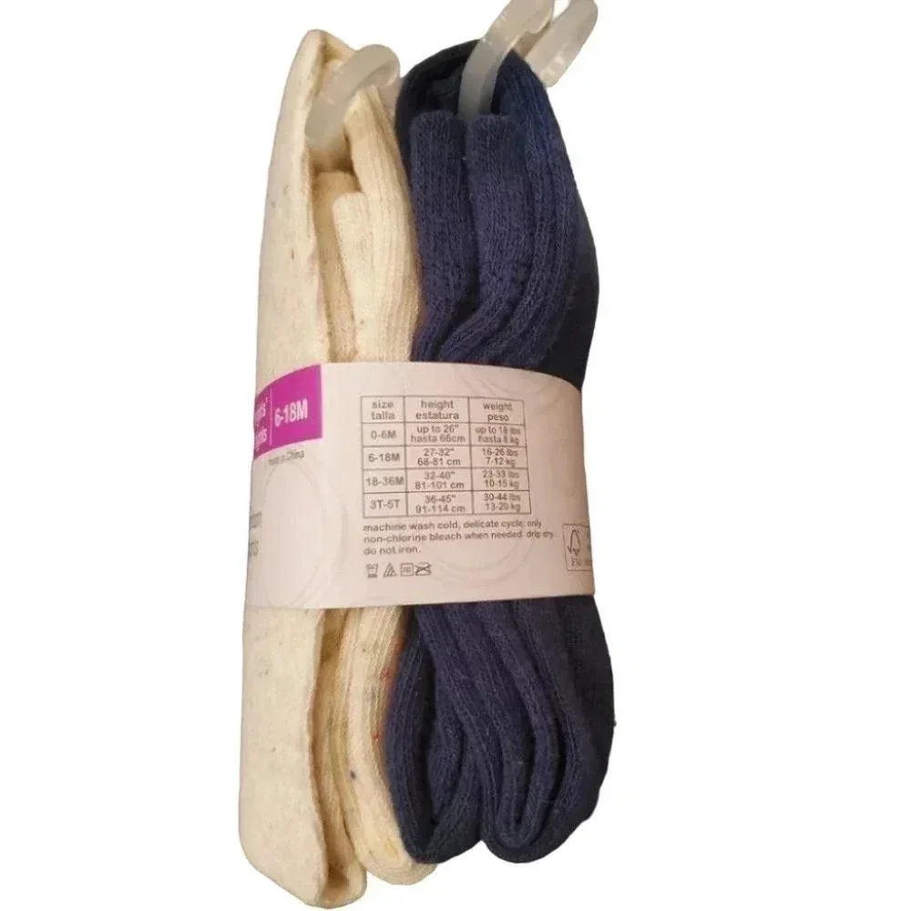 6-18m Confetti Cream and Blue Toddler Tights